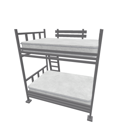 metal bunk bed with ladder and barricade
