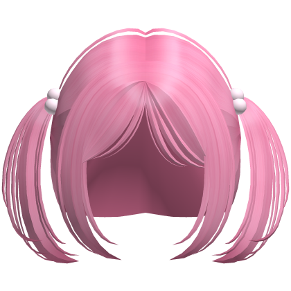 Cute Kawaii Moe Pigtails Hair Hot Pink