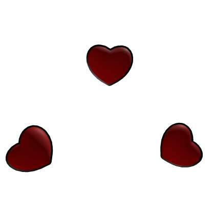 2D Floating Heart Head (Red)