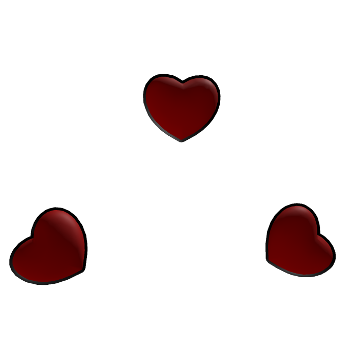 2D Floating Heart Head (Red)