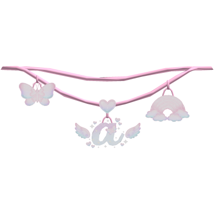 Cute Pink Kawaii Rainbow 1.0 initial A Necklace Roblox item