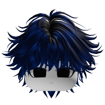black anime messy layered hair