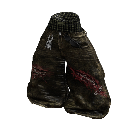 Y2K Halloween Saggy Boxer Jeans (Zombie)
