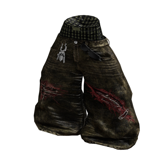 Y2K Halloween Saggy Boxer Jeans (Zombie)