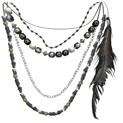 1.0 Feather Antique Archival Bead Necklace