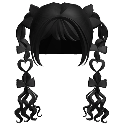 Kawaii black heart hair thumbnail