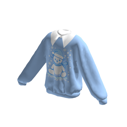 Cute Blue Christmas Bear Sweater