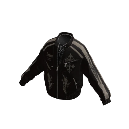 Y2K Gothic Cross Track Jacket (Dark Brown) | Roblox Item - Rolimon's