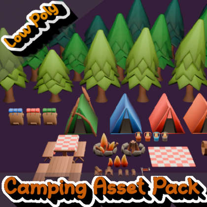 Stylized Low Poly Forest Camping Pack