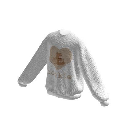 White Brown Bear Cookie Sweater
