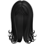 long swirly curly vamp haircut bangs black