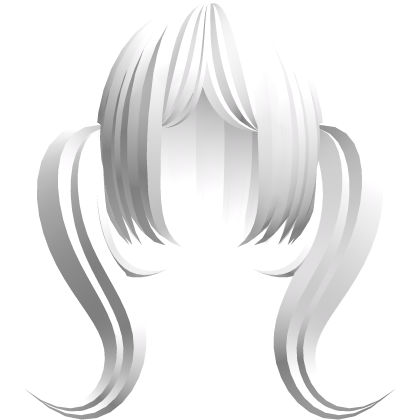 キ white elegant middle part bangs // twintails Roblox item