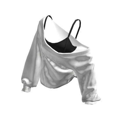 Cozy Baggy Sweater (White&Black) thumbnail