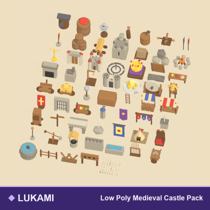Low Poly Medieval Pack Castle Knight x60