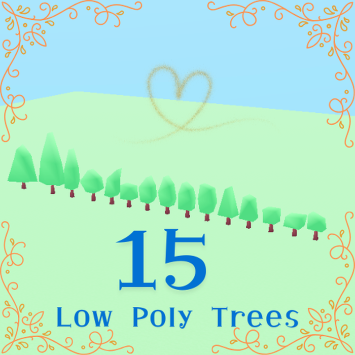 ✨15 basic lowpoly trees pack preview 1