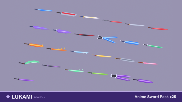 Anime Sword Pack x25 Katana Glow Blades preview 1