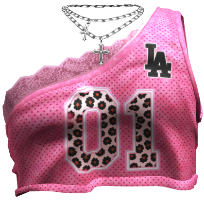 Pink Baddie Top with Necklace Bundle 3.0 Roblox item