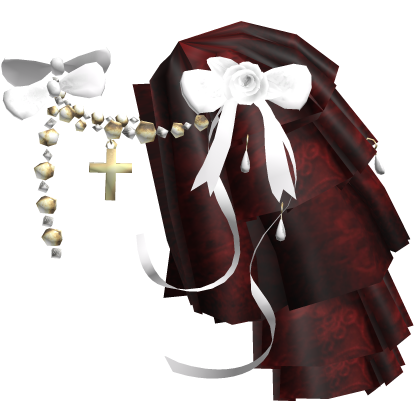 Victorian White Lace Pearl Ribbon Shoulder [L]