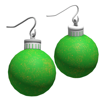 green christmas ornament earrings