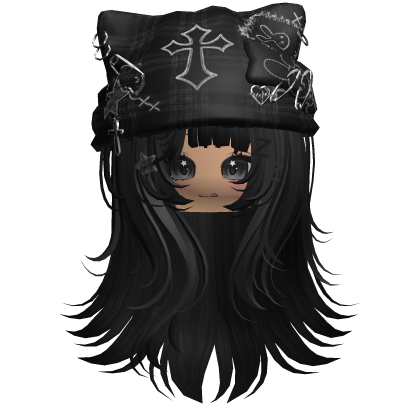 Black Cross Beret Emo Girl Hair