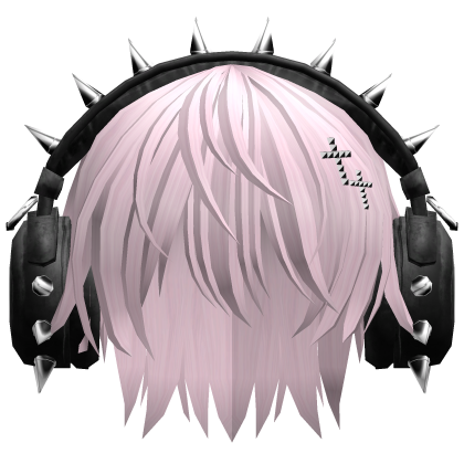 Boy Hair W/ Punk Headphones Pink