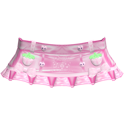 ♡ ꒰ sweet melody pink strawberry skirt ꒱ ♡ 