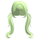 Green Cutesy Pigtails w/ Bows