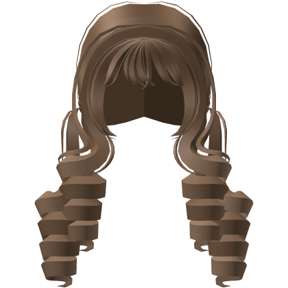 ♡ long curly cute preppy brown pigtails Roblox item