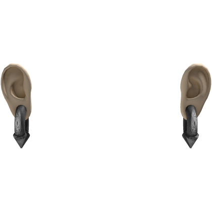 さ 00g silver spike earrings + ears / pale Roblox item