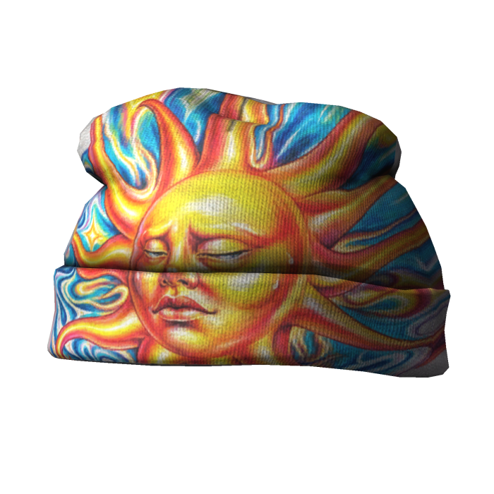 Yellow Sunny Graphic Beanie 