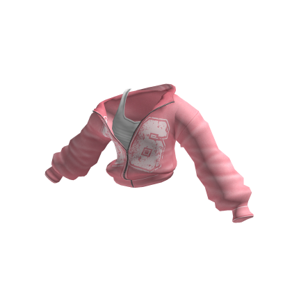 pink Y2K Oversized off-shoulder hoodie w/tank top thumbnail