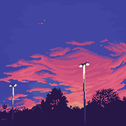 8bit purple and pink sunset Roblox decal