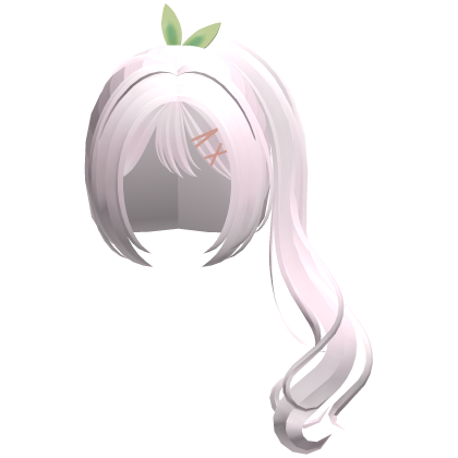 pastel pink silly leaf side swirly ponytail