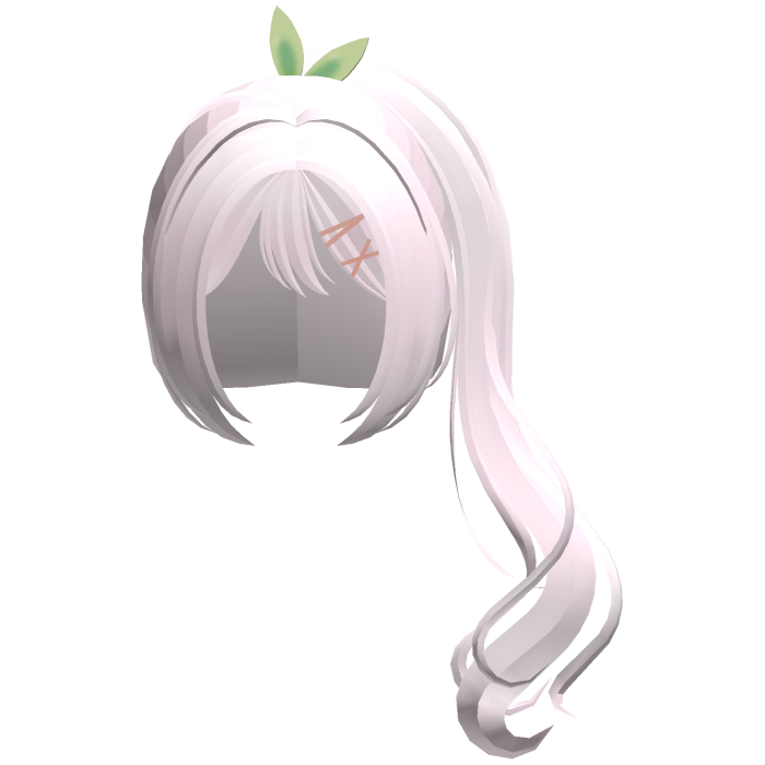 pastel pink silly leaf side swirly ponytail