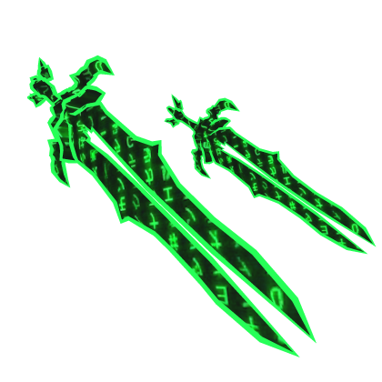 Green Hacker Double Cartoony Sword Roblox item