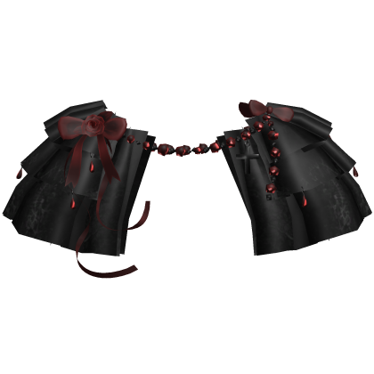 Black Victorian Lace Red Ribbon Collar 3.0