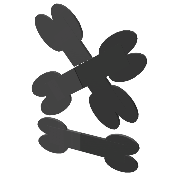 Zombie and Bones Black and Gray Clip