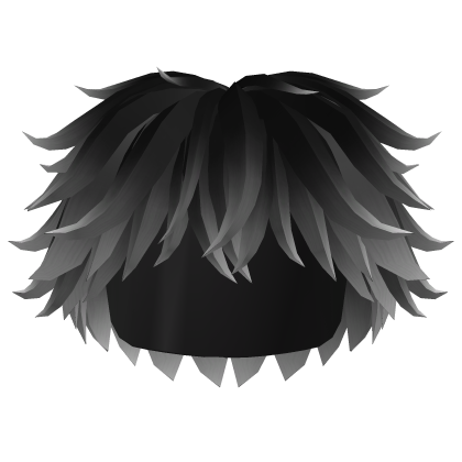 Black to White Messy Wavy Fluffy Hair Roblox item