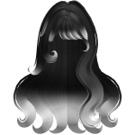 ♡ Cute Fluffy Wavy Hair w/ Bang (BlackWhite Ombre)