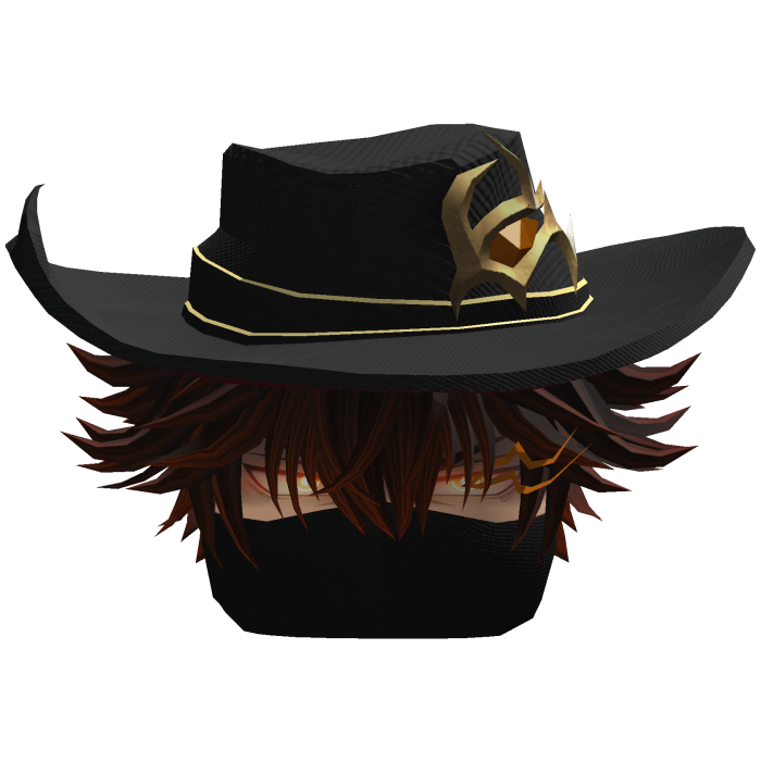 Fluffy Hair with Mask & Hat - Black Orange