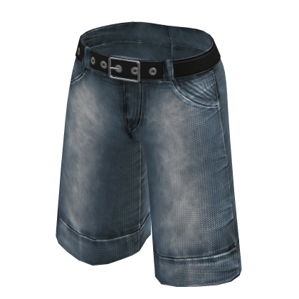y2k ☆ blue denim jorts with a belt