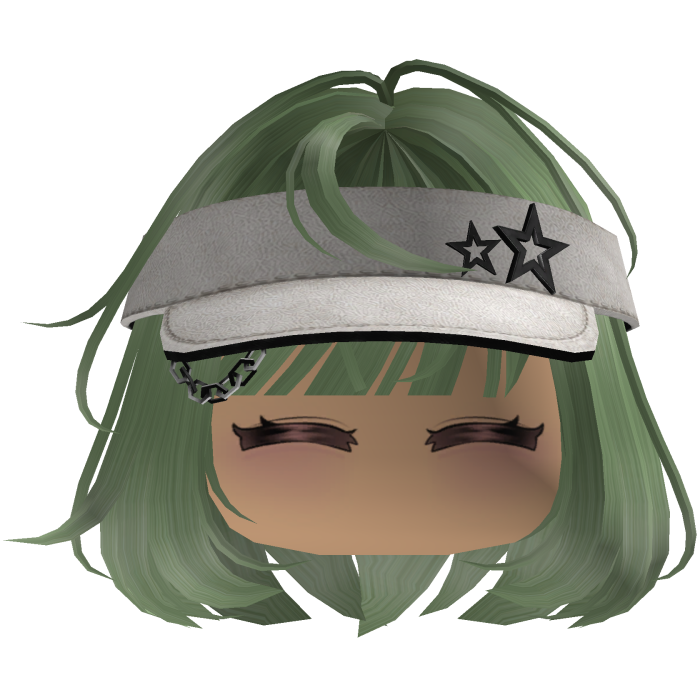 Cute emo y2k hair fluffy (green)