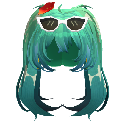 Brazilian Miku Green Twintails Hair w SunGlasses Roblox item