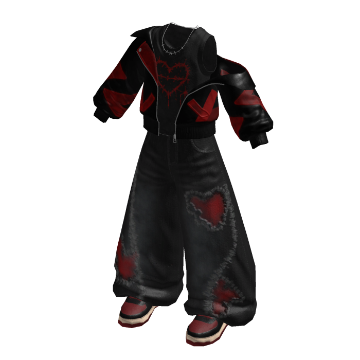 Grunge Street Baggy Pants (Red)