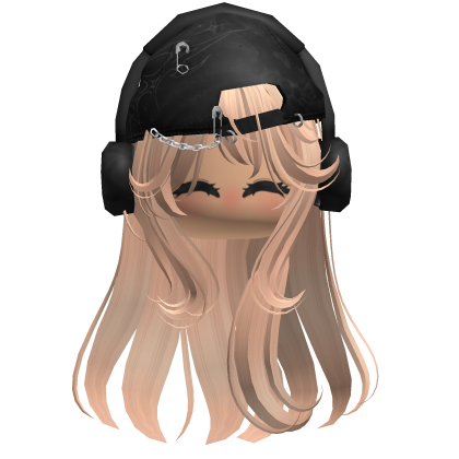 Messy Y2K Girl Anime Hair w/ a Cap (Blonde) thumbnail