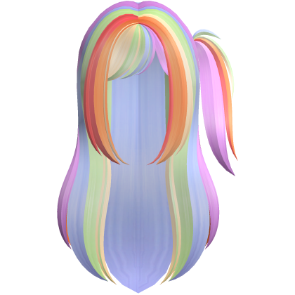 Rainbow Pigtail Emo Scene Side Ponytail Pony Hair  Roblox item