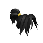 Messy Samurai Ponytail in Black