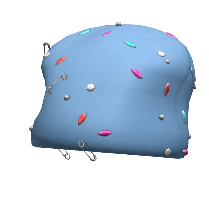  [NEW 🚨] Baggy Pinned Decora Y2K Beanie Blue