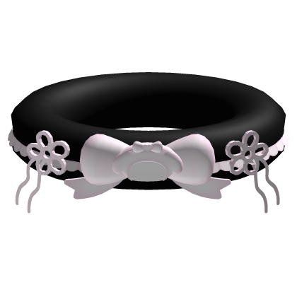 ‿ ♡ ۫ cute swim bunny floaty tube , black n pink Roblox item