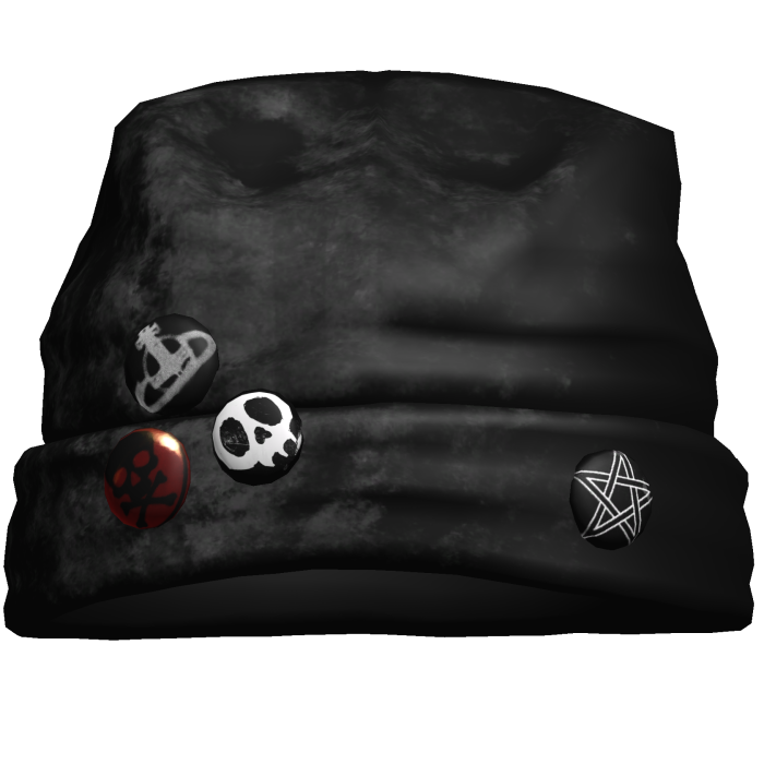 Black Emo Vkei Beanie with Pins